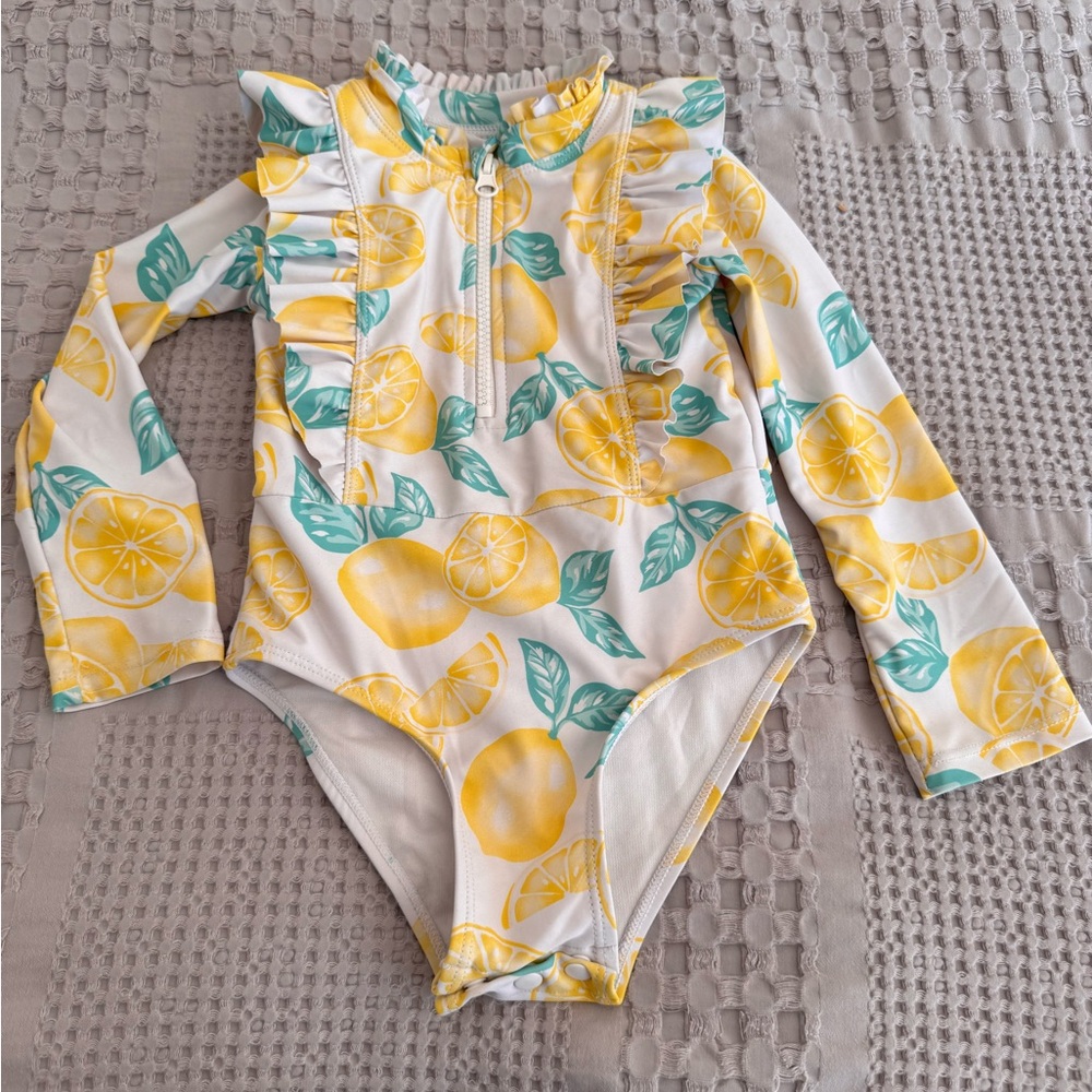 Tommy Bahama Kids Lemon Print One Piece - Yellow and Green